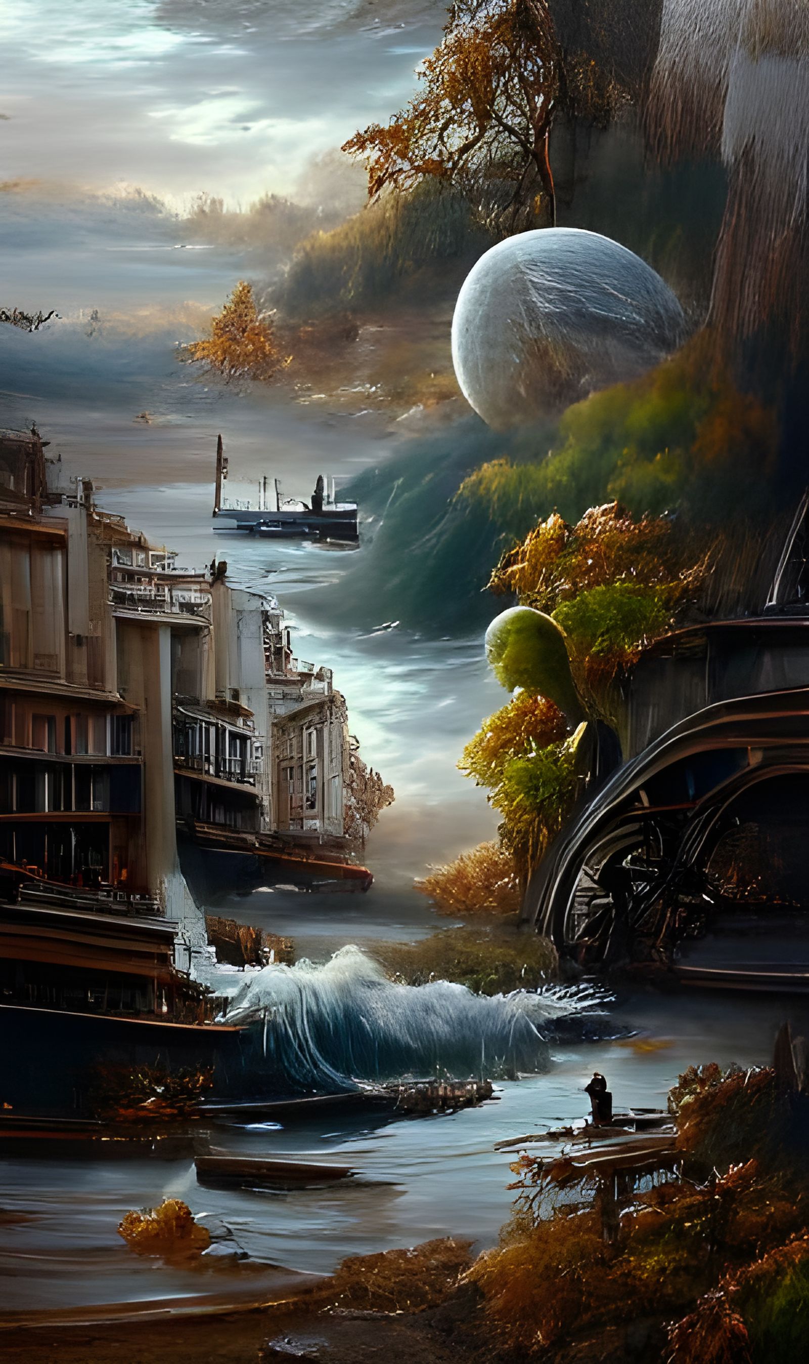 Remembrance: Tides in a Detailed Oil Painting