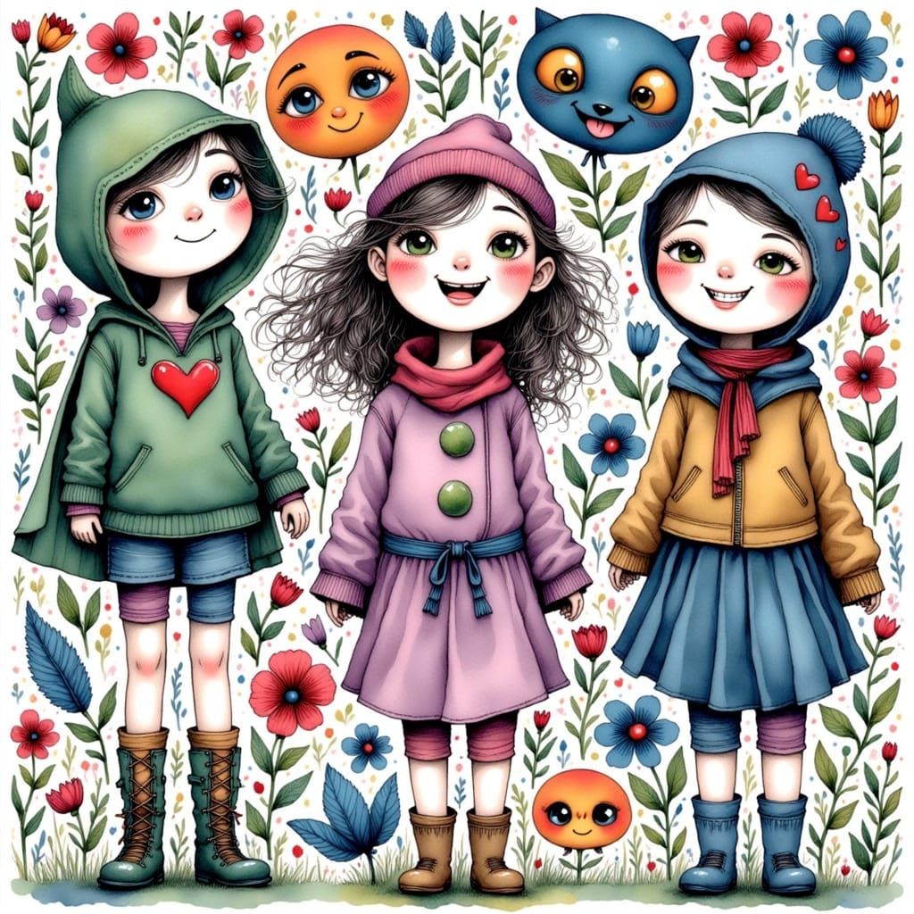 Vibrant Superhero Wardrobe in Whimsical Art Style