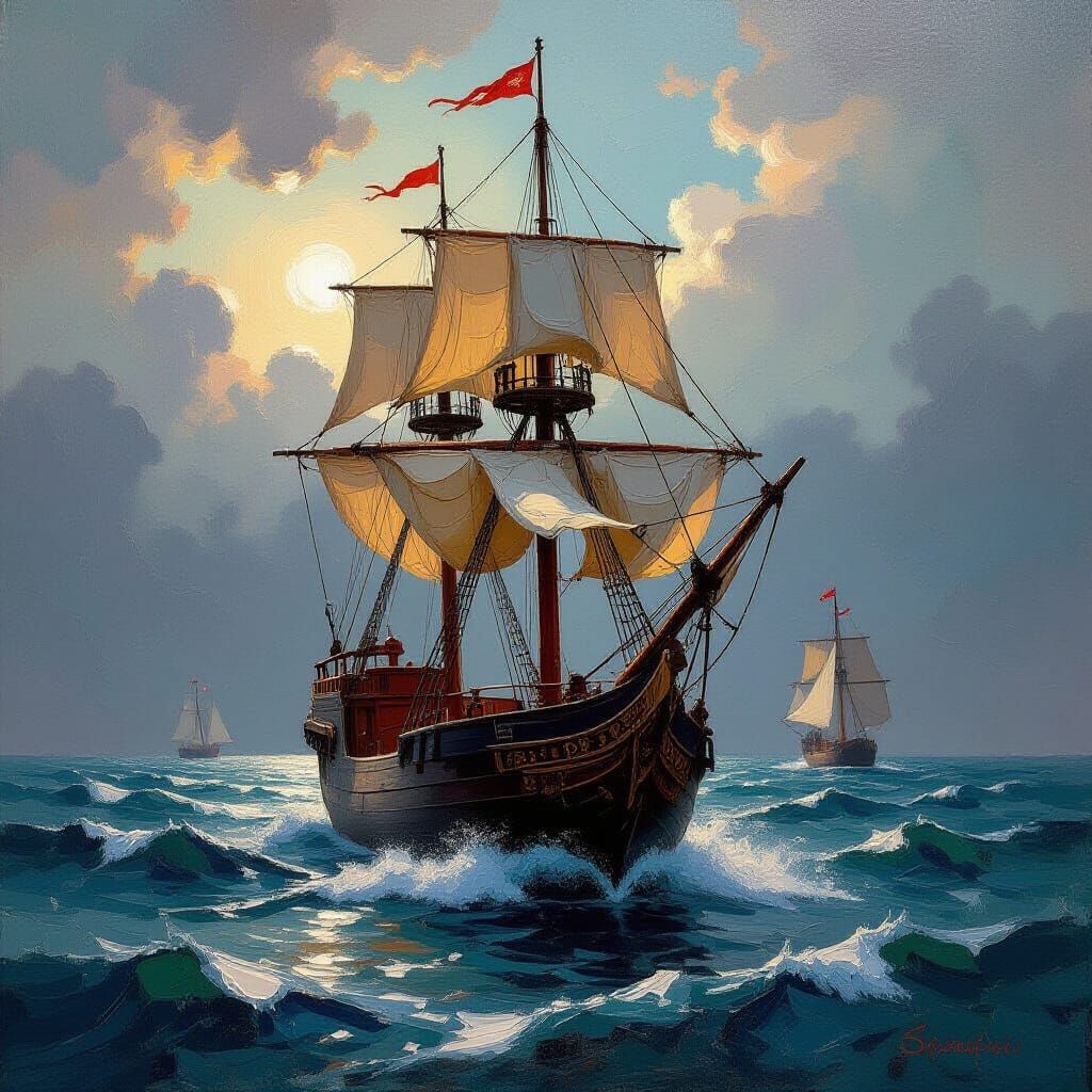 Impasto Oil Painting in 19th Century Fine Art Style