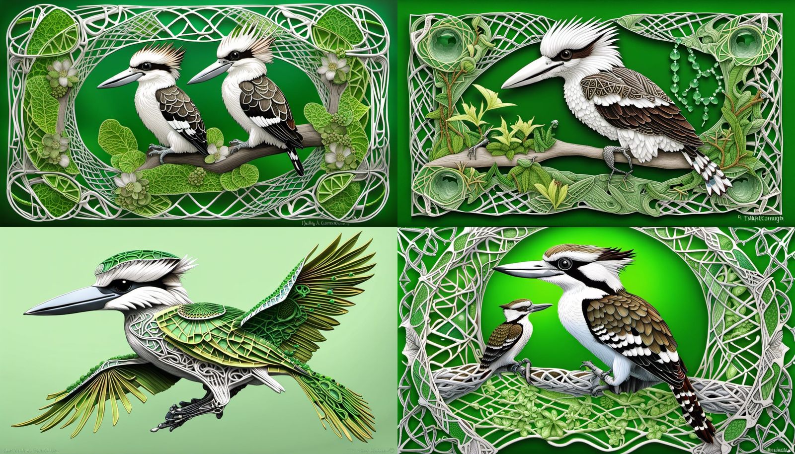 Kookaburra in Australian Flora with Celtic Elements