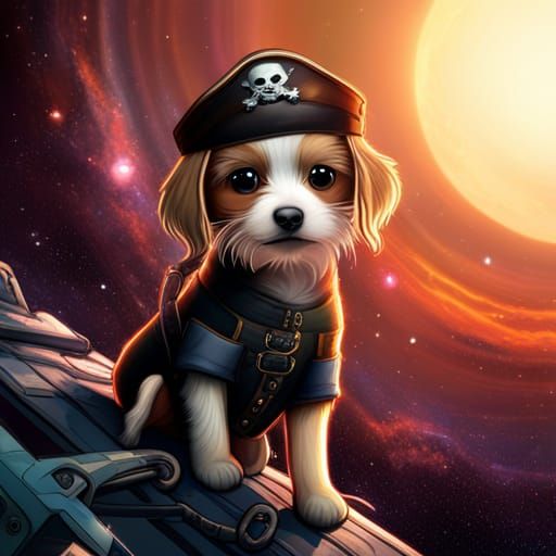 Space Pirate Puppies Sailing Through the Stars