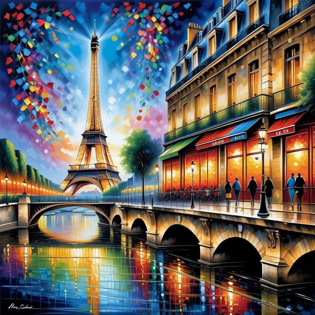 Eiffel Tower Painting: Romantic Paris Artwork