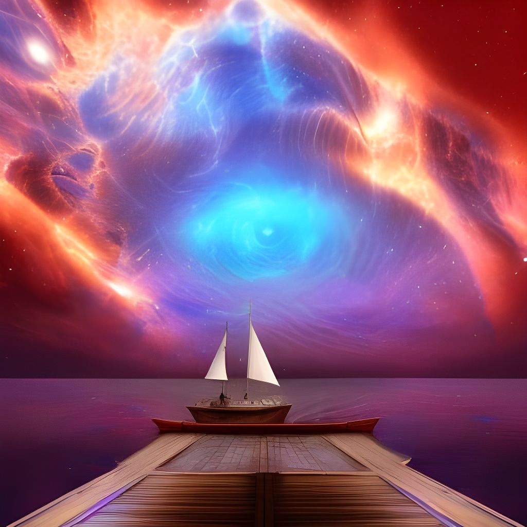 Cosmic Ghost Ship Sails the Starry Night