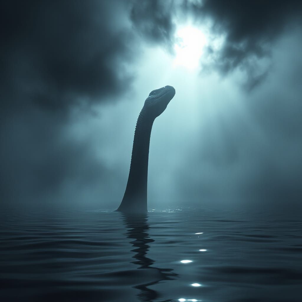 Loch Ness Monster Emerges in Ethereal Digital Matte Painting