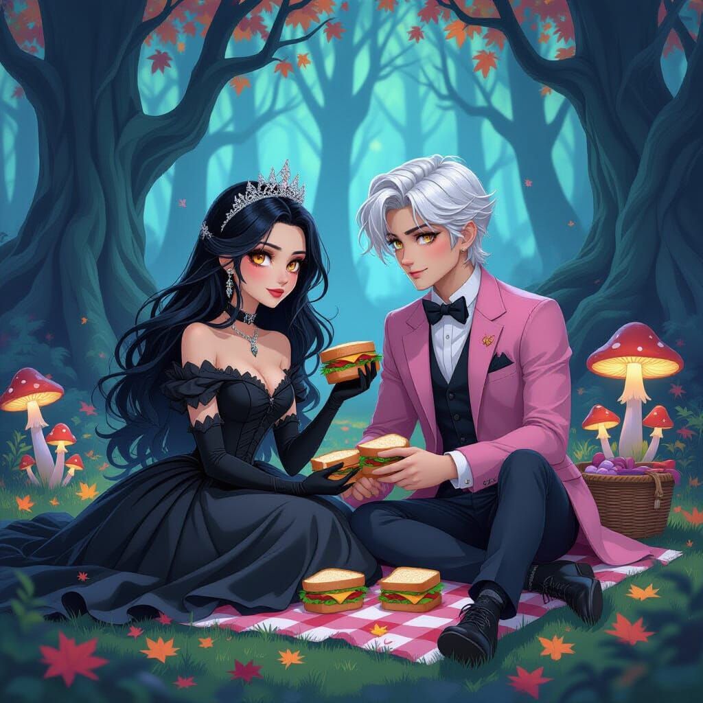 Gothic Disney Picnic in an Enchanted Forest