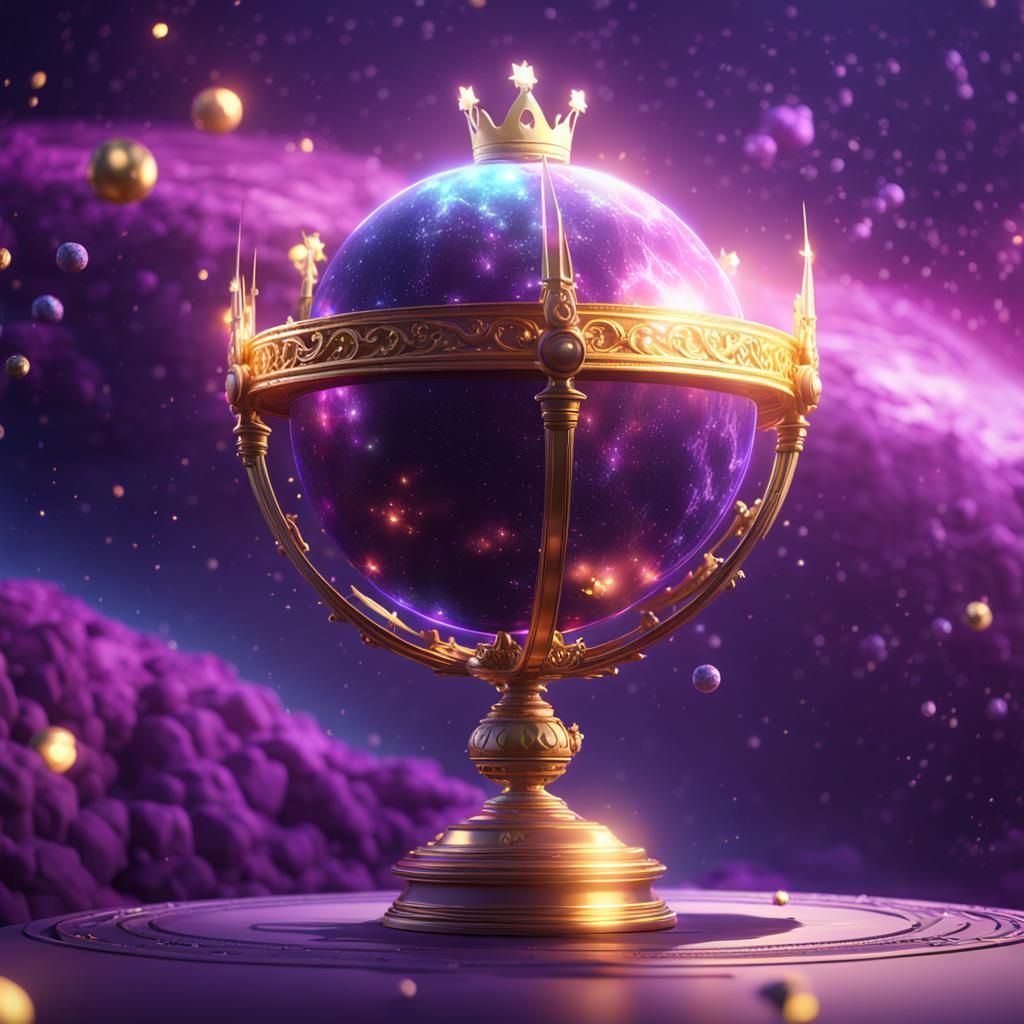 Purple Planet Crown in a Cosmic Scene