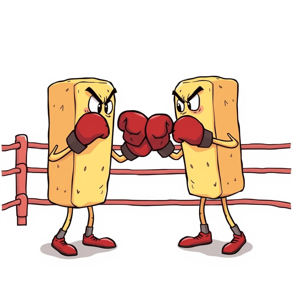Cartoon Soap Boxing Match in a Ring
