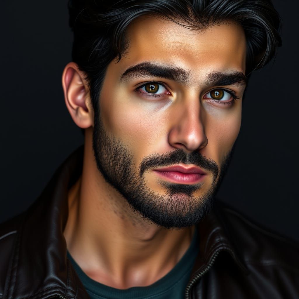 Mysterious Heartthrob Portrait with Dynamic Lighting