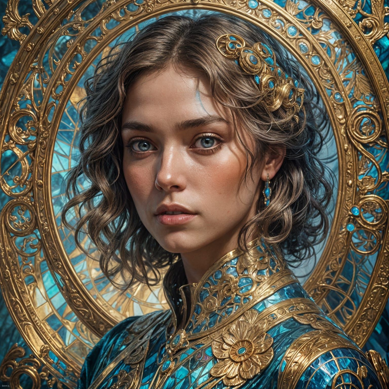 Detailed Portrait in a Mirror, Hyperrealistic Art