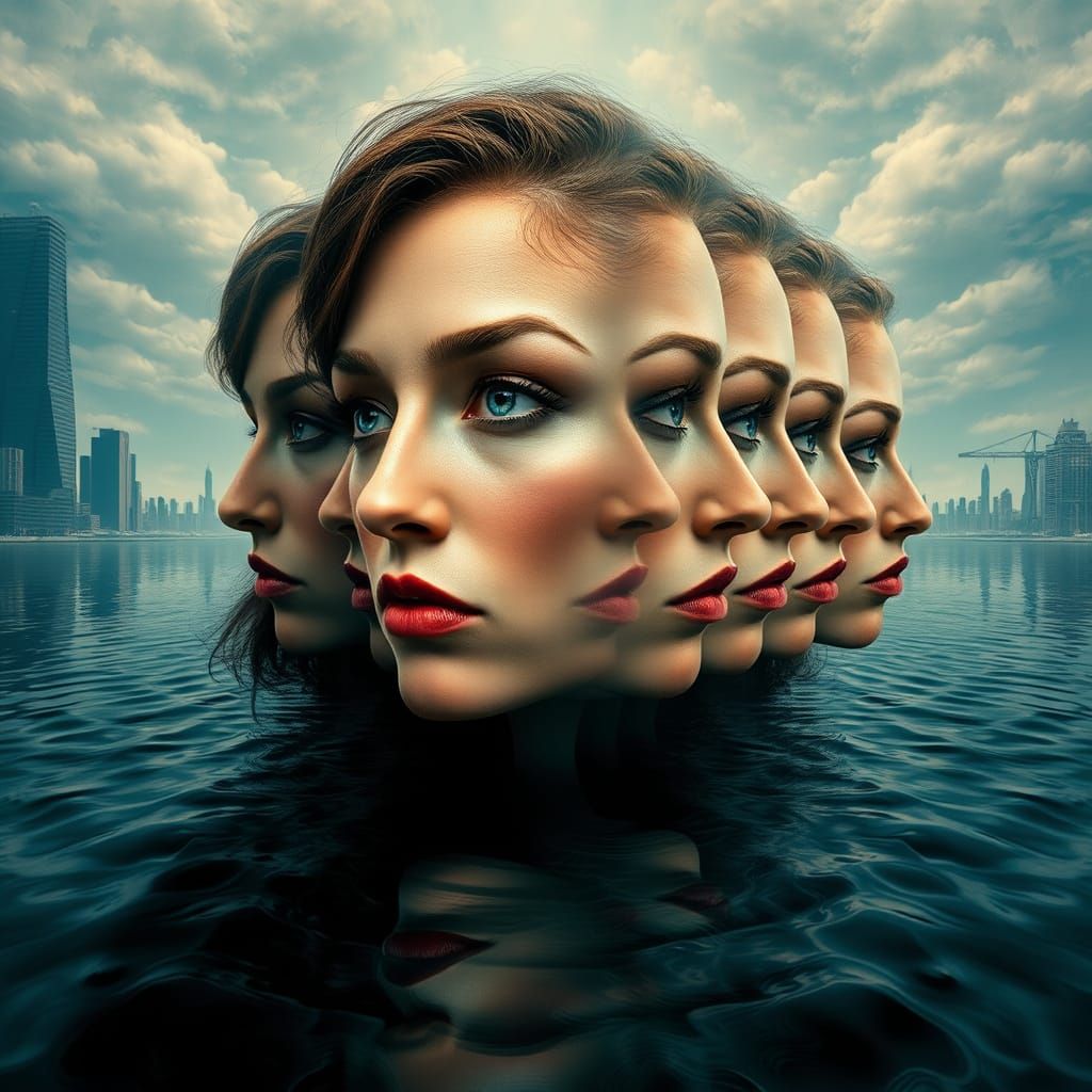 Fractured Faces in Surrealistic Harmony