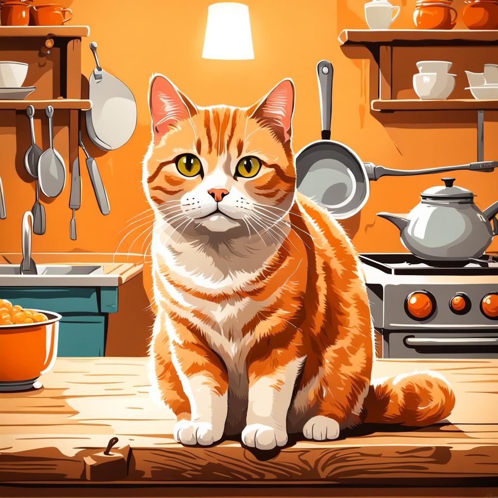 Exotic Shorthair Cat in Comic Art Style