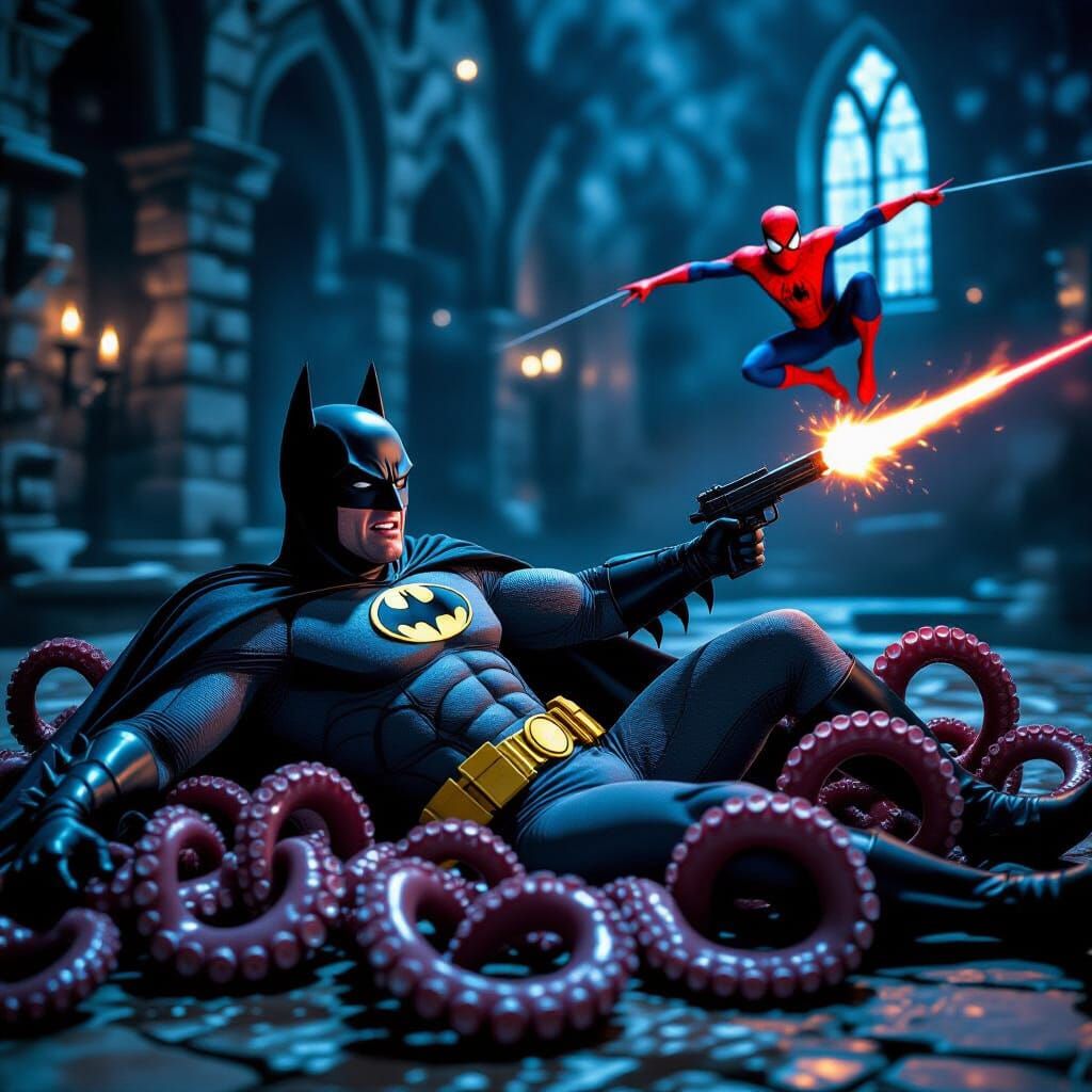 Batman Entwined: A Colorful Portrait in Studio Lighting