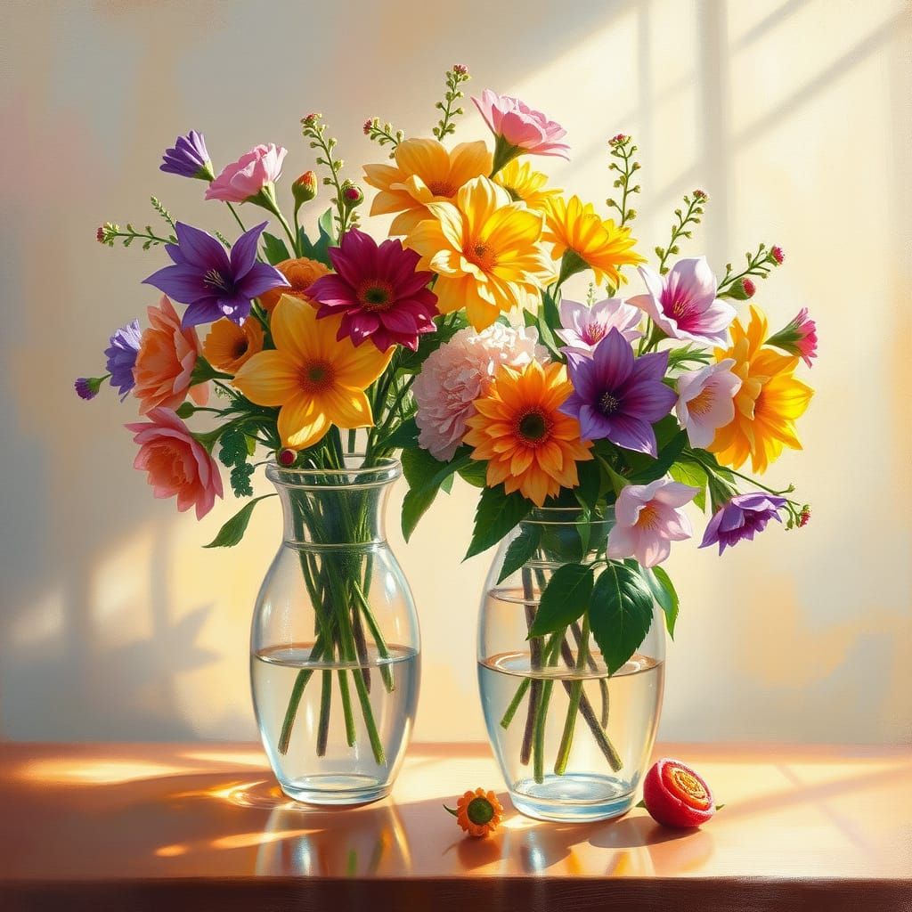 Vibrant Flowers in the Style of Old Masters