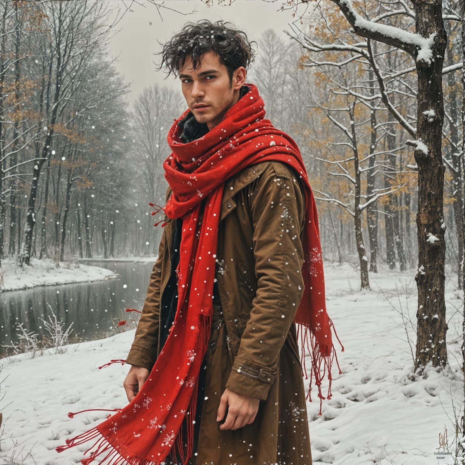 Enigmatic Faun in Winter Wonderland