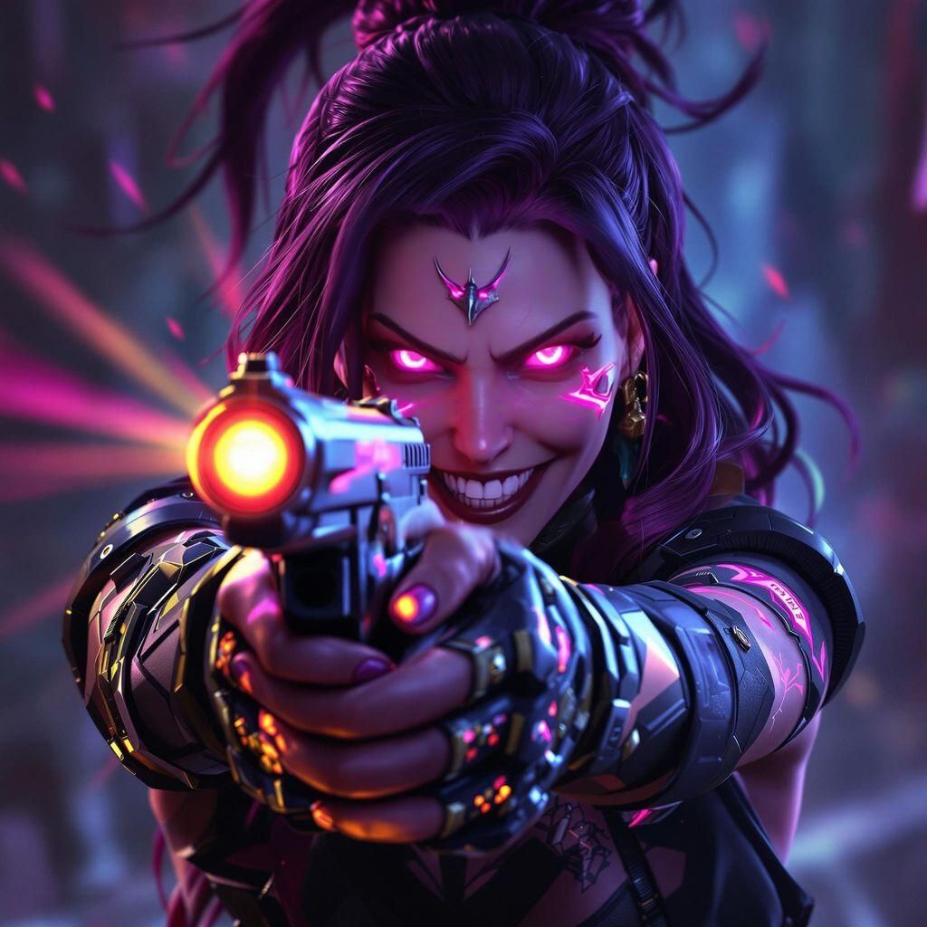 Arcane Jinx Fierce Hex-tech Pistol Animation