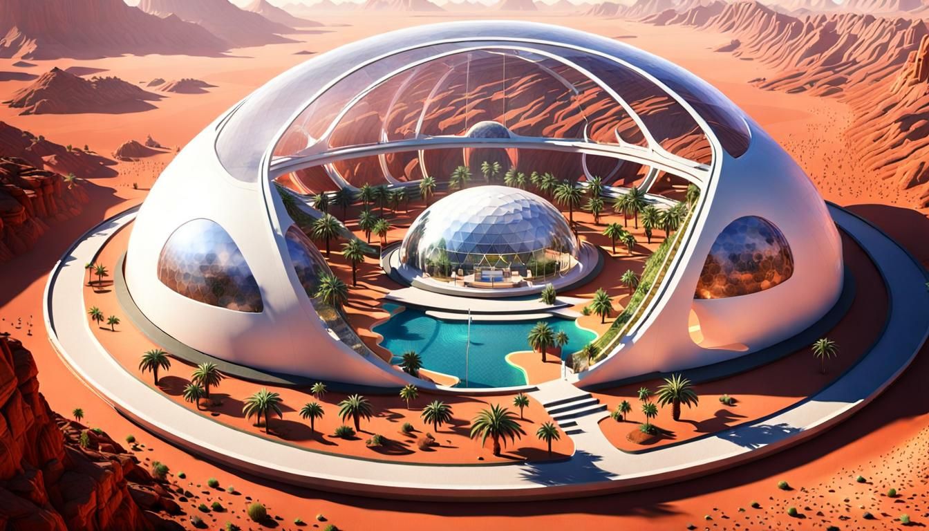 Domed Habitat on Mars in Unreal Engine