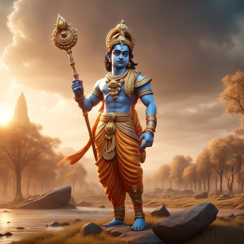 Lord Krishna's Gita Gyan in Epic Battlefield Scene
