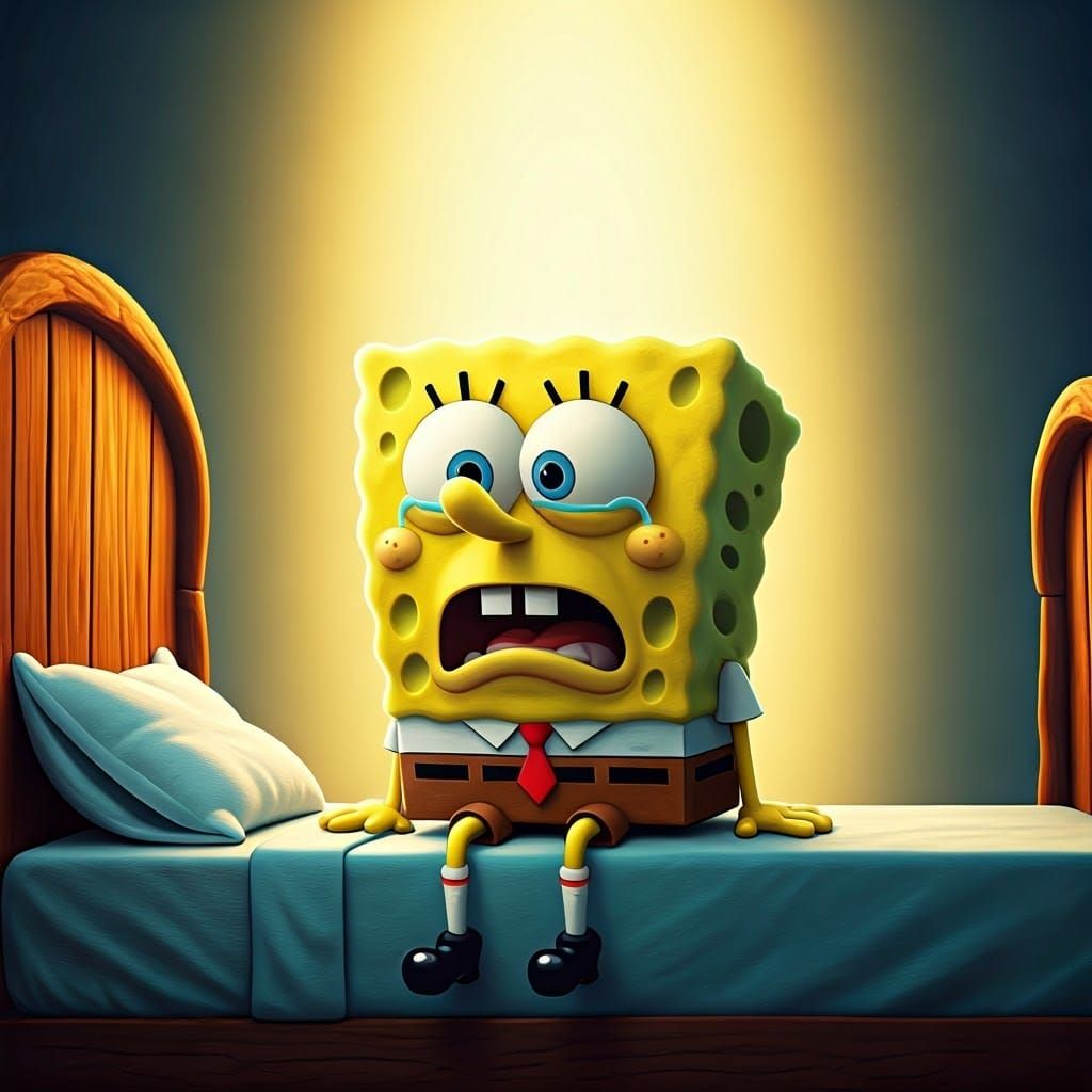SpongeBob SquarePants in Emotional Turmoil, Reimagined in 3D...