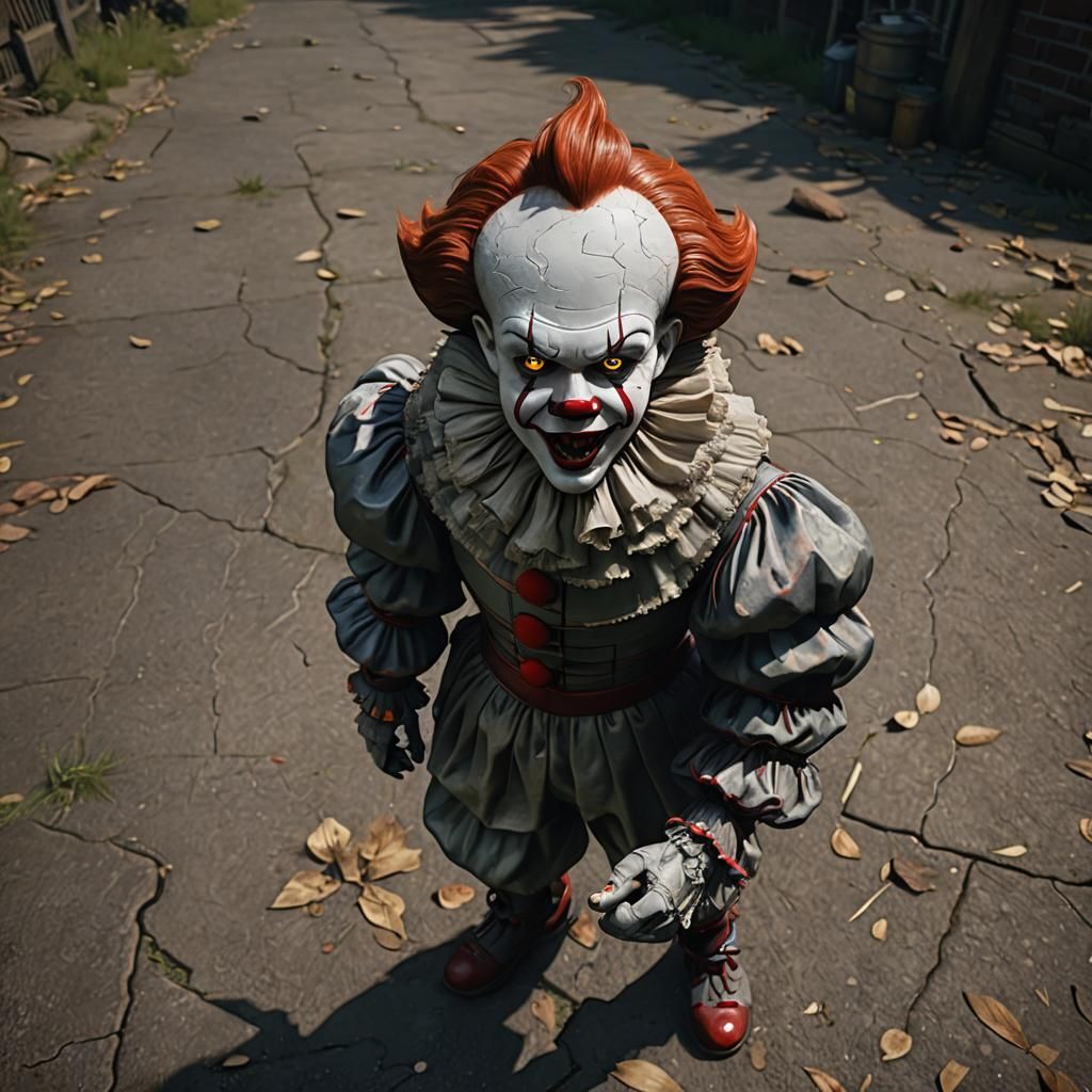 Pennywise 3D Rendering with Deep Shadows