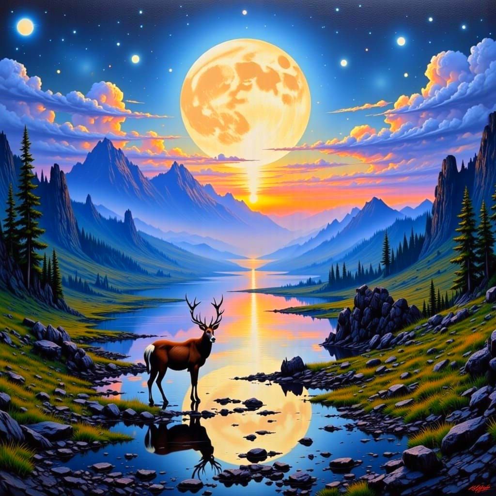 Moonlit Serenity in the Wyoming Wilderness