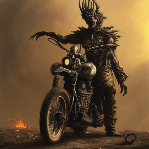 Heavy Metal Album Cover Art: Motorcycle Inferno