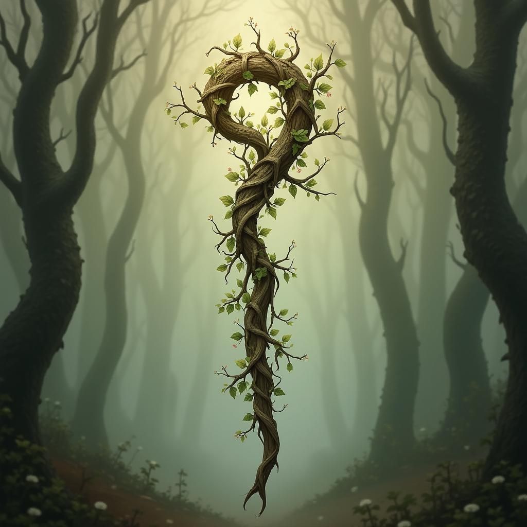 Mystical Druidic Scepter in Fantasy Art Style