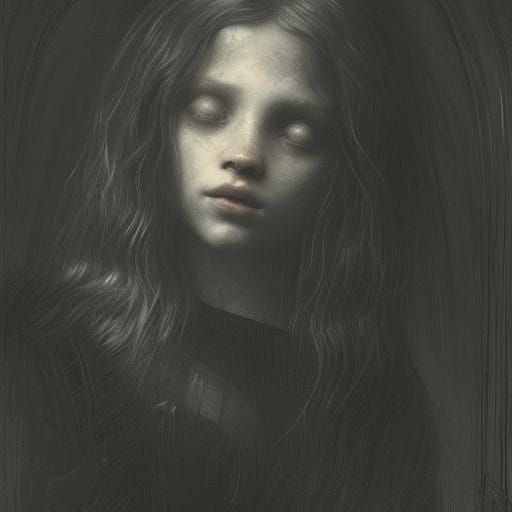 Jenna Ortega as Gothic Horror Engraving