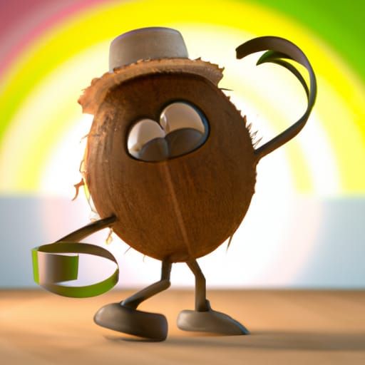 Dancing Coconut Character in 3D Animation