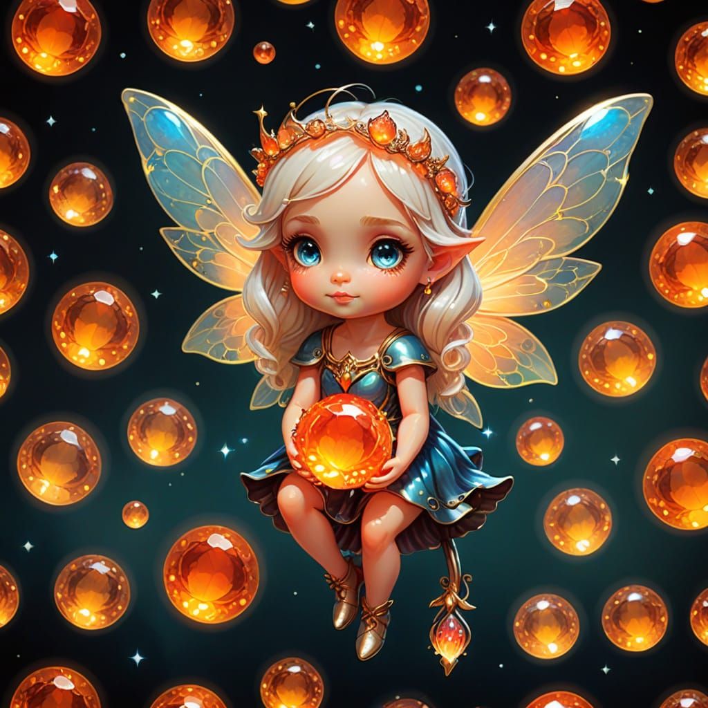 Little Fire Opal Gemstone Fairy