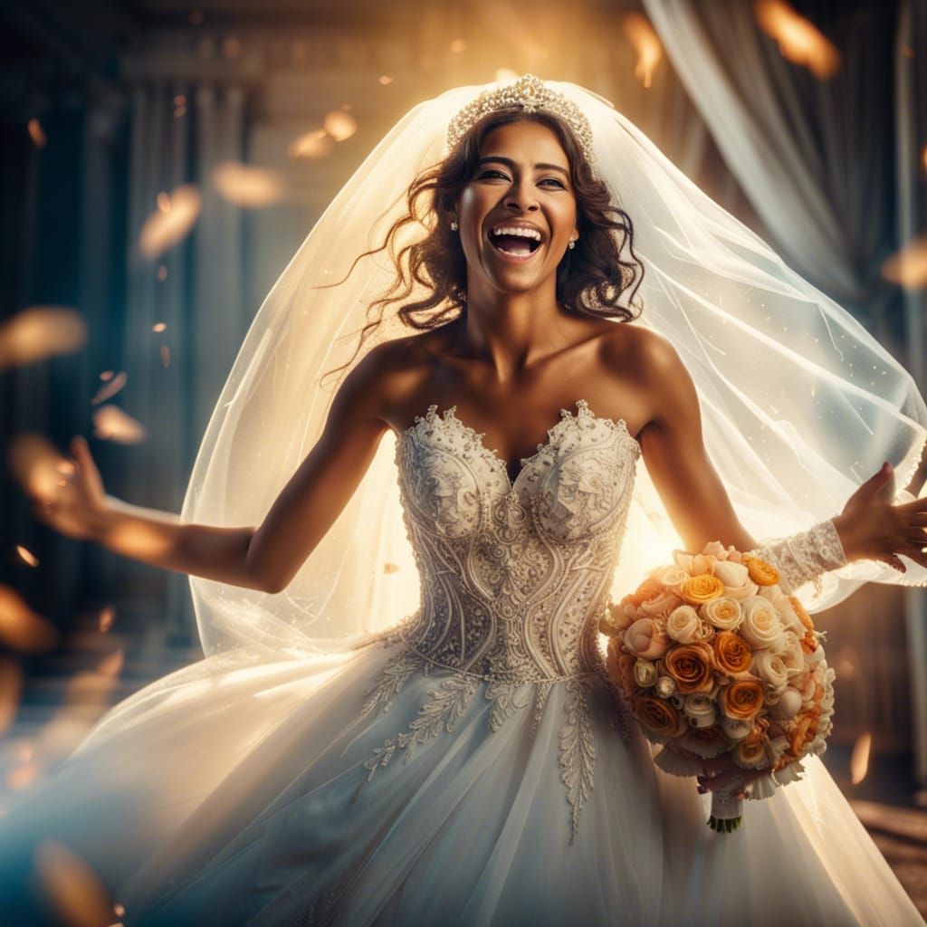 Radiant Bride in Intricate Wedding Dress