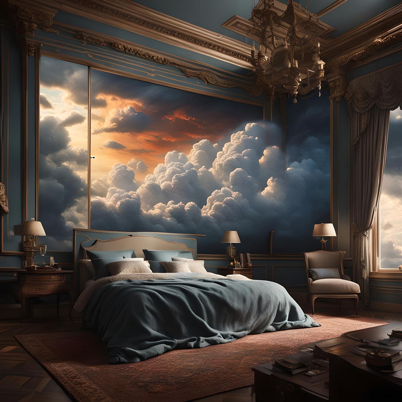 Clouds Fill Bedroom in Digital Matte Painting