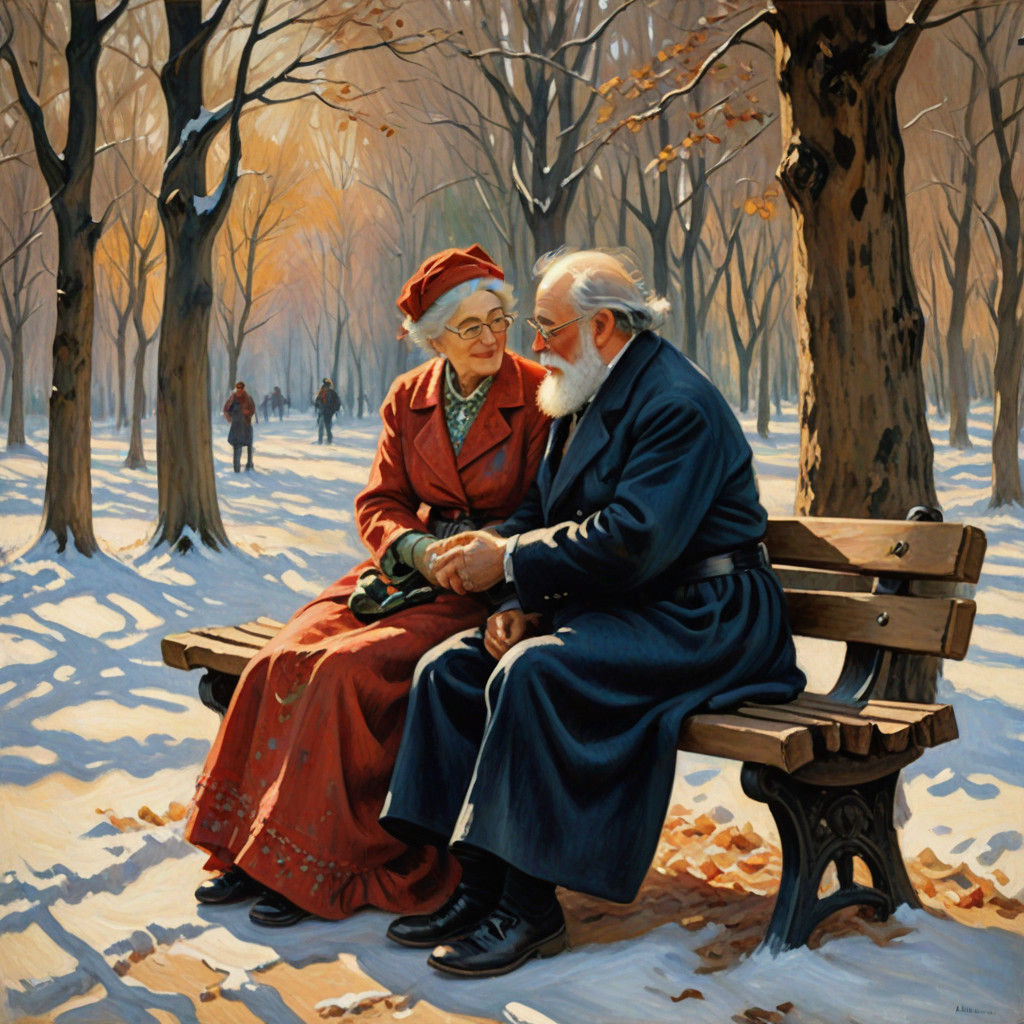Cozy Winter Scene in Soft Impressionist Style