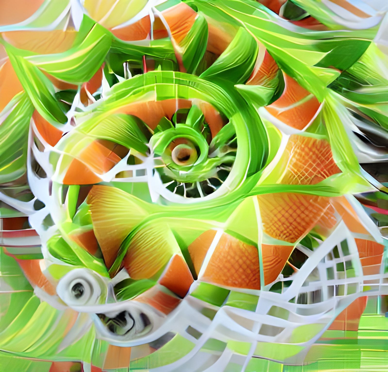 Vibrant Geometric Spiral Fractal in 8K 3D