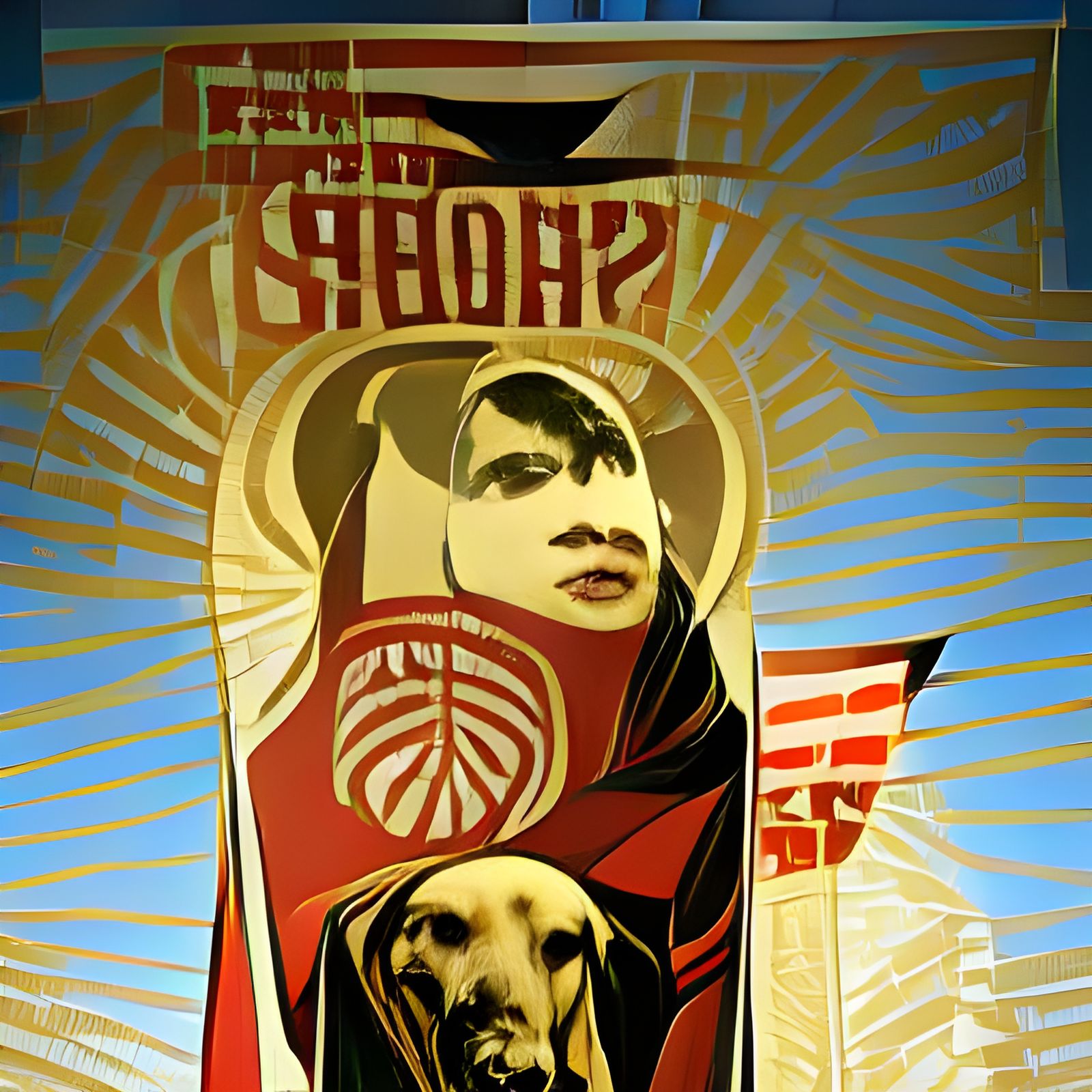 Art Nouveau Propaganda Poster in Shepard Fairey Style