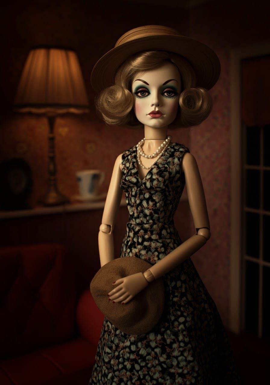 Groovy Androids in Sixties Loungeroom, Digital Illustration