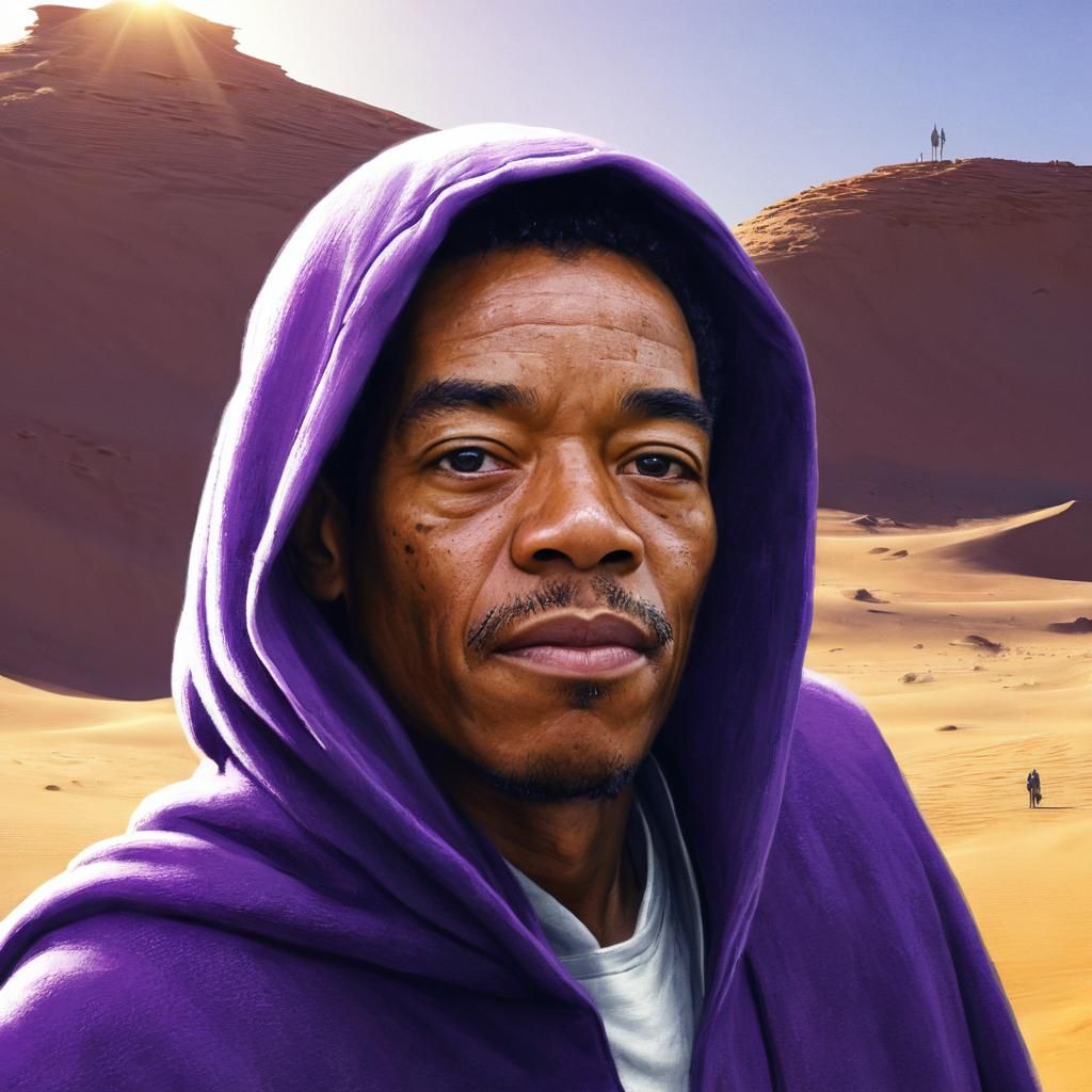 Jedi Master with Purple Lightsaber on Tatooine