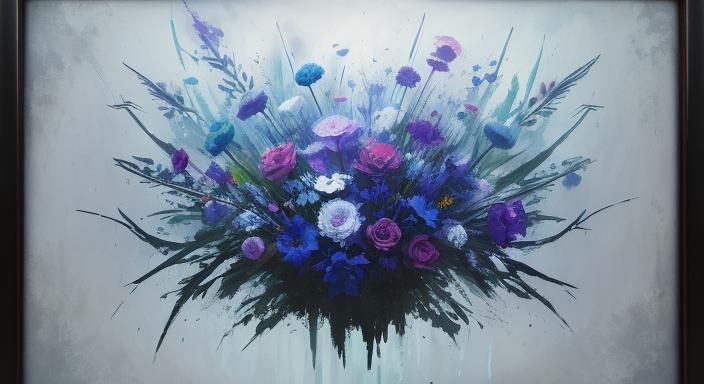 Sinister Abstract Frozen Flowers by Rutkowski