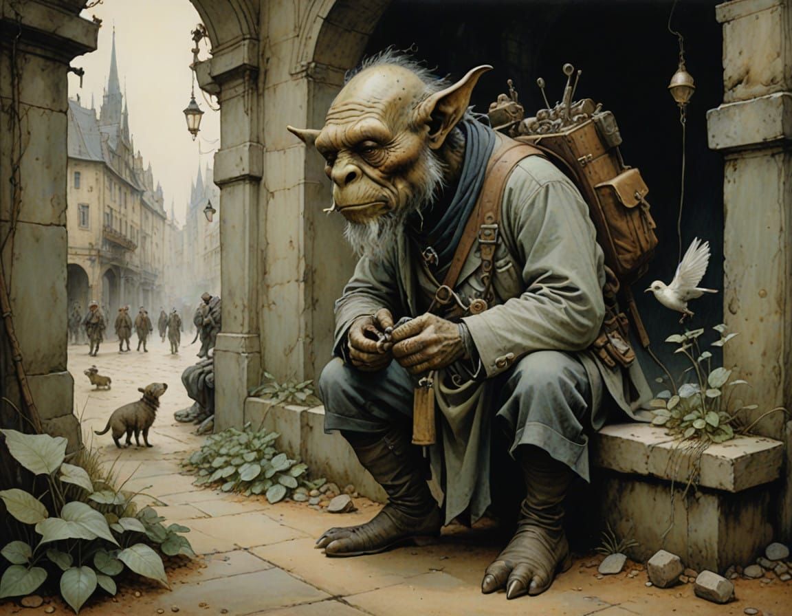 Muted Metaphysical Painting of Philosophical Duality