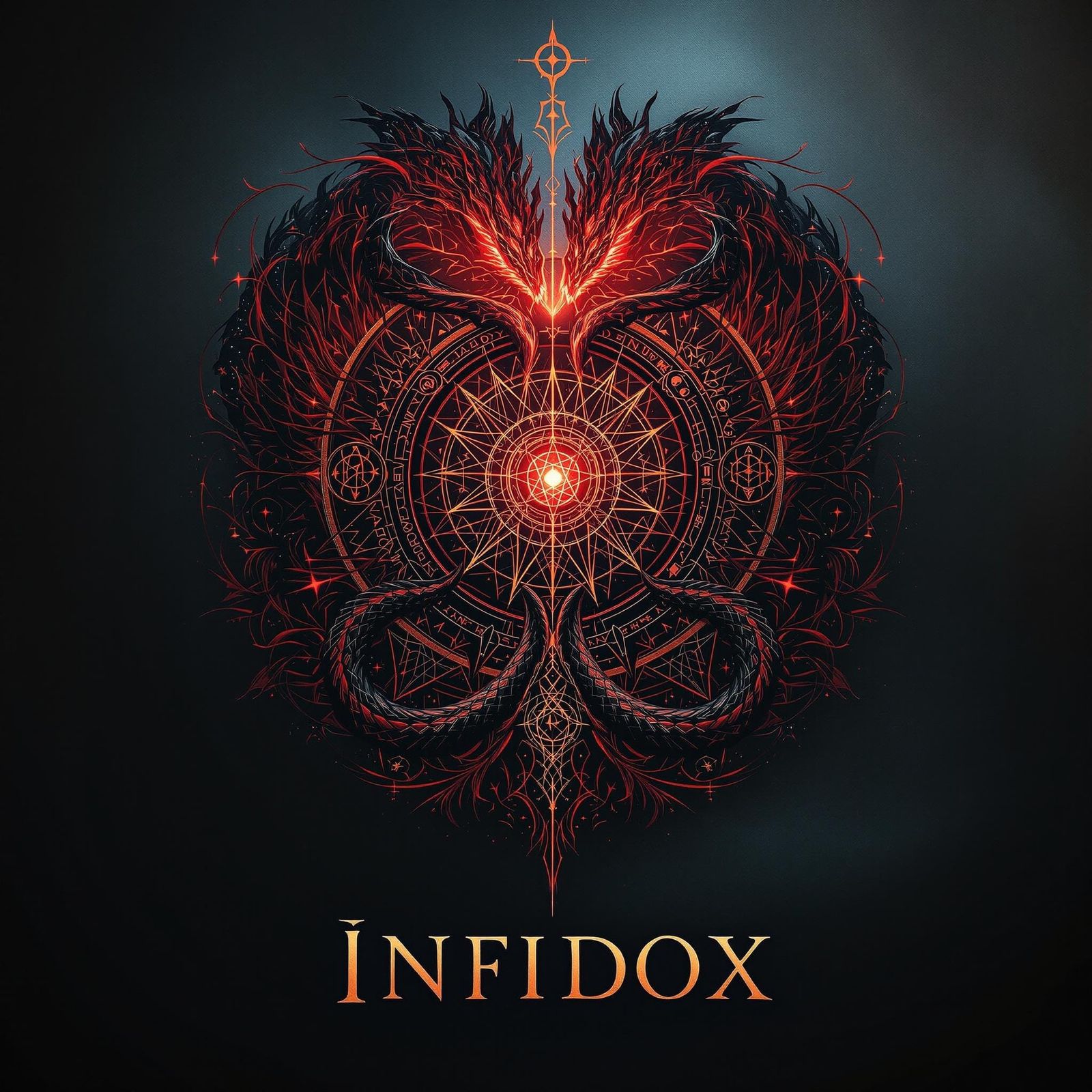 Crimson Ouroboros with Transmutation Circle