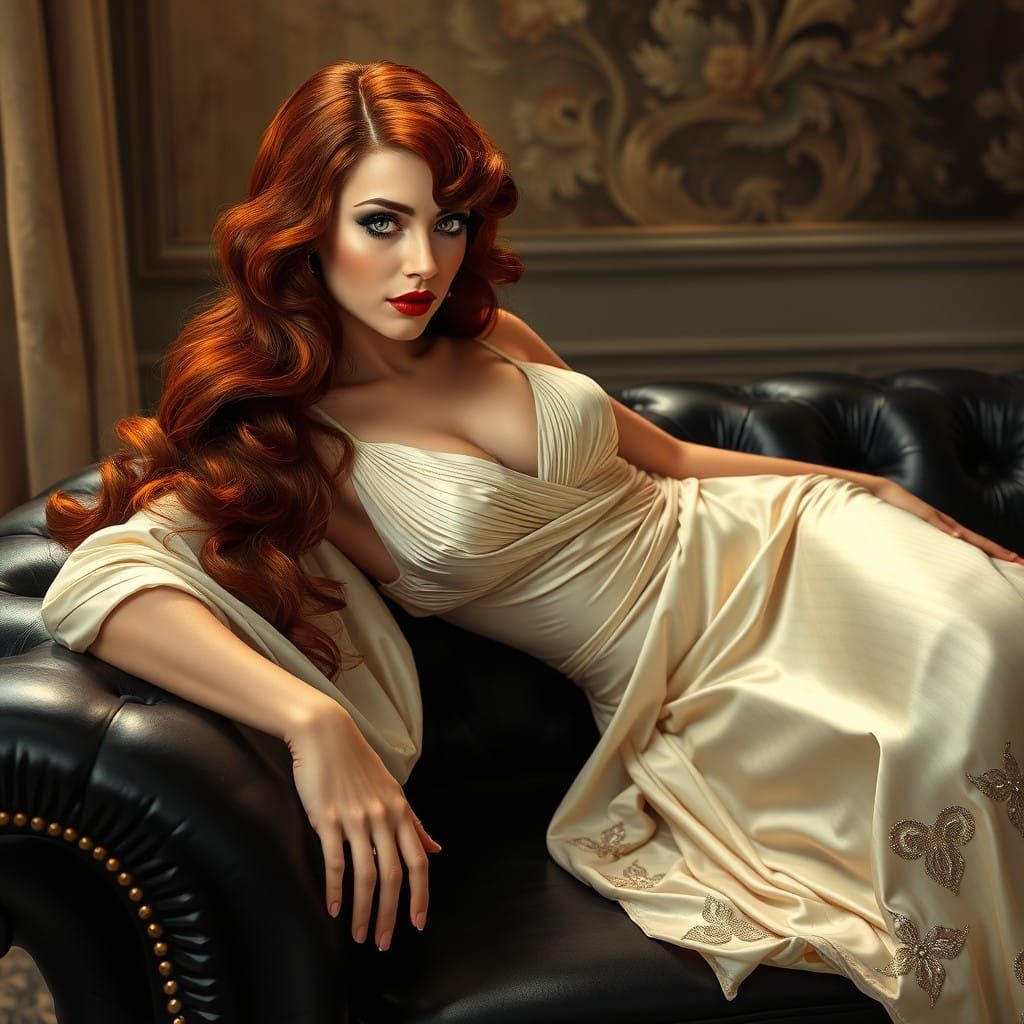 Sultry 1930s Siren in Art Deco Elegance