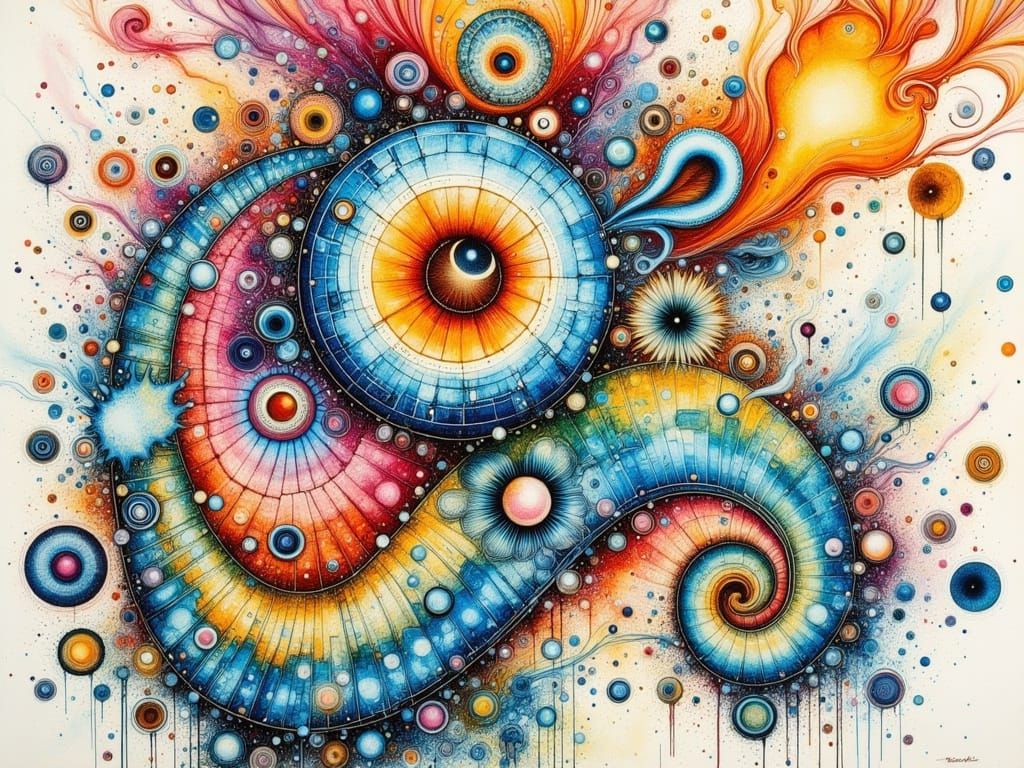 Surreal Watercolor Abstraction in Whimsical Aesthetic