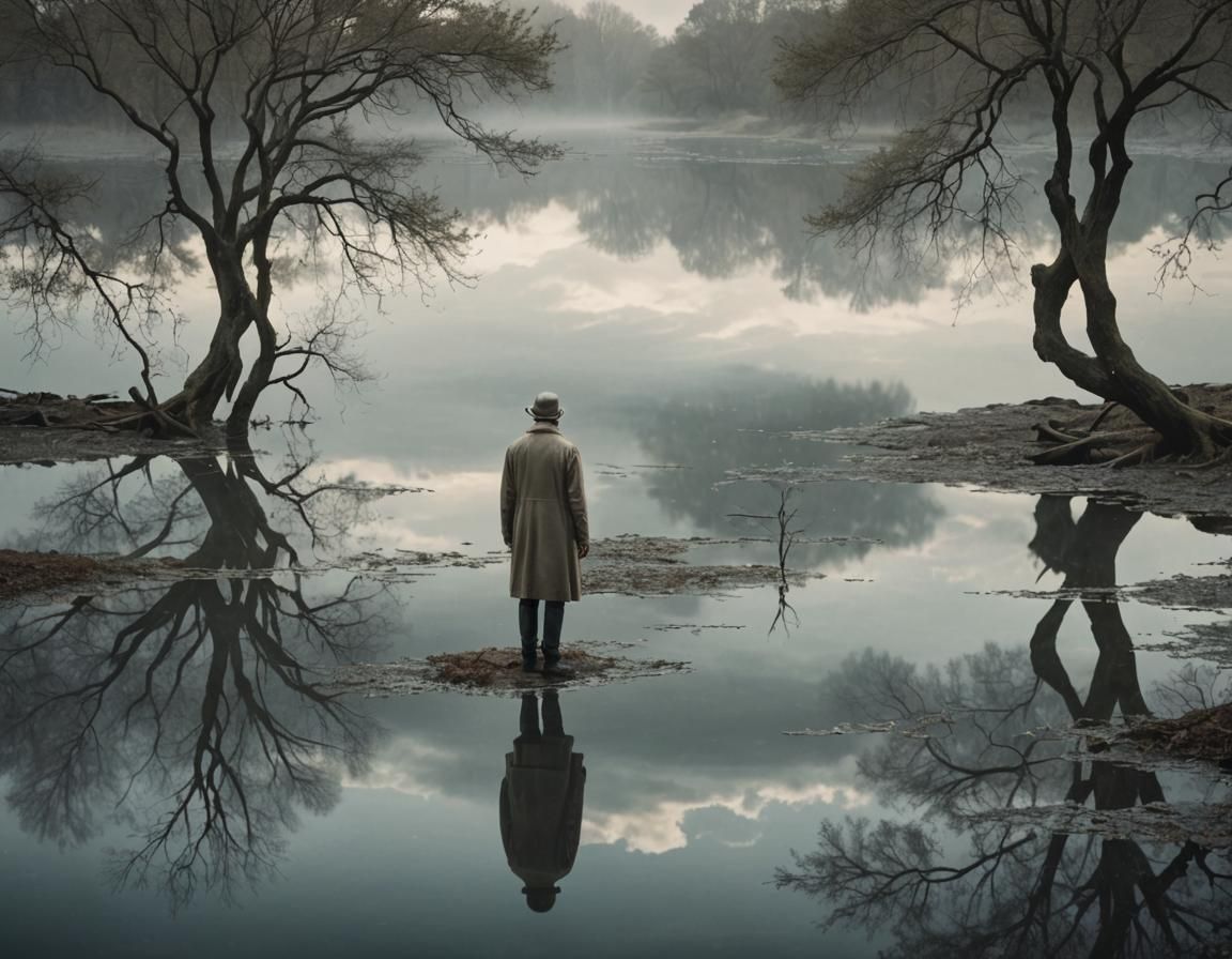 Surreal Magnetic Vision Quest Photograph with Reflections