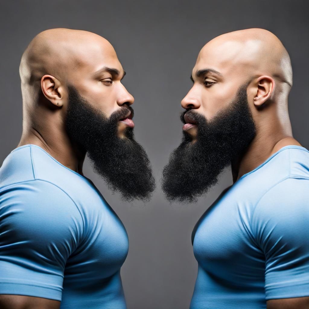 Identical Twins Kissing, Mirror Image