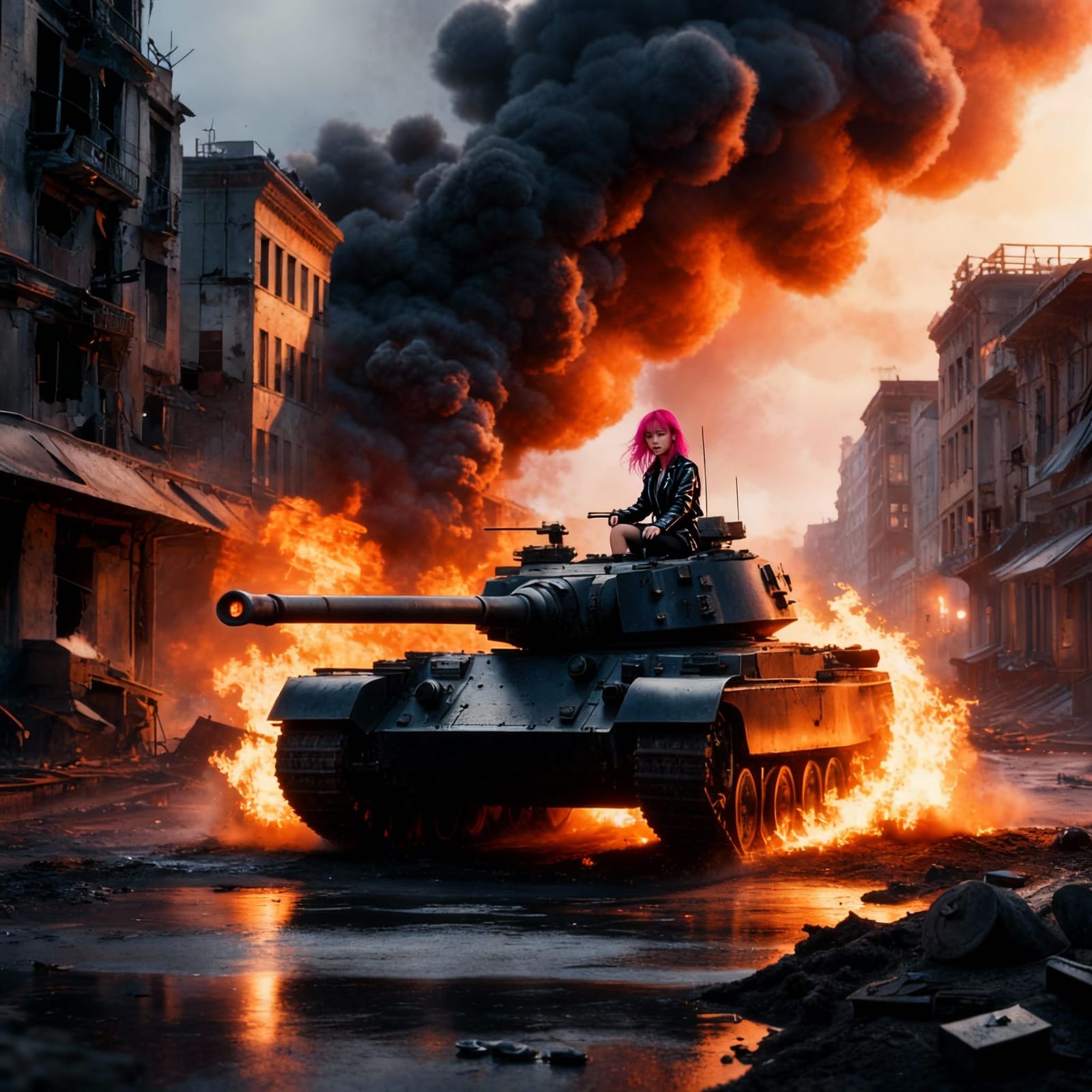 Girl Riding a Tank