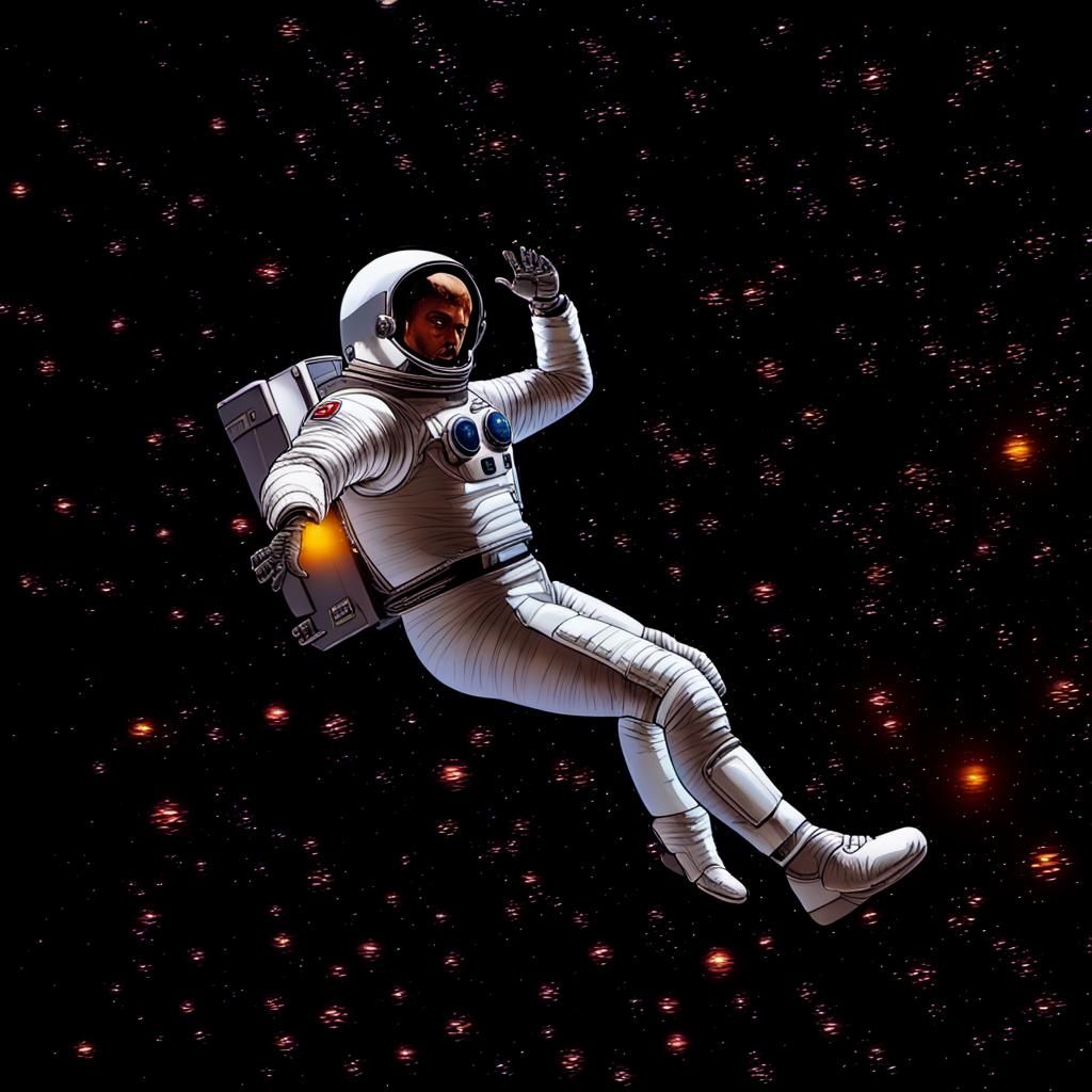 Astronaut in Space: Comic Book Style Sci-Fi Art