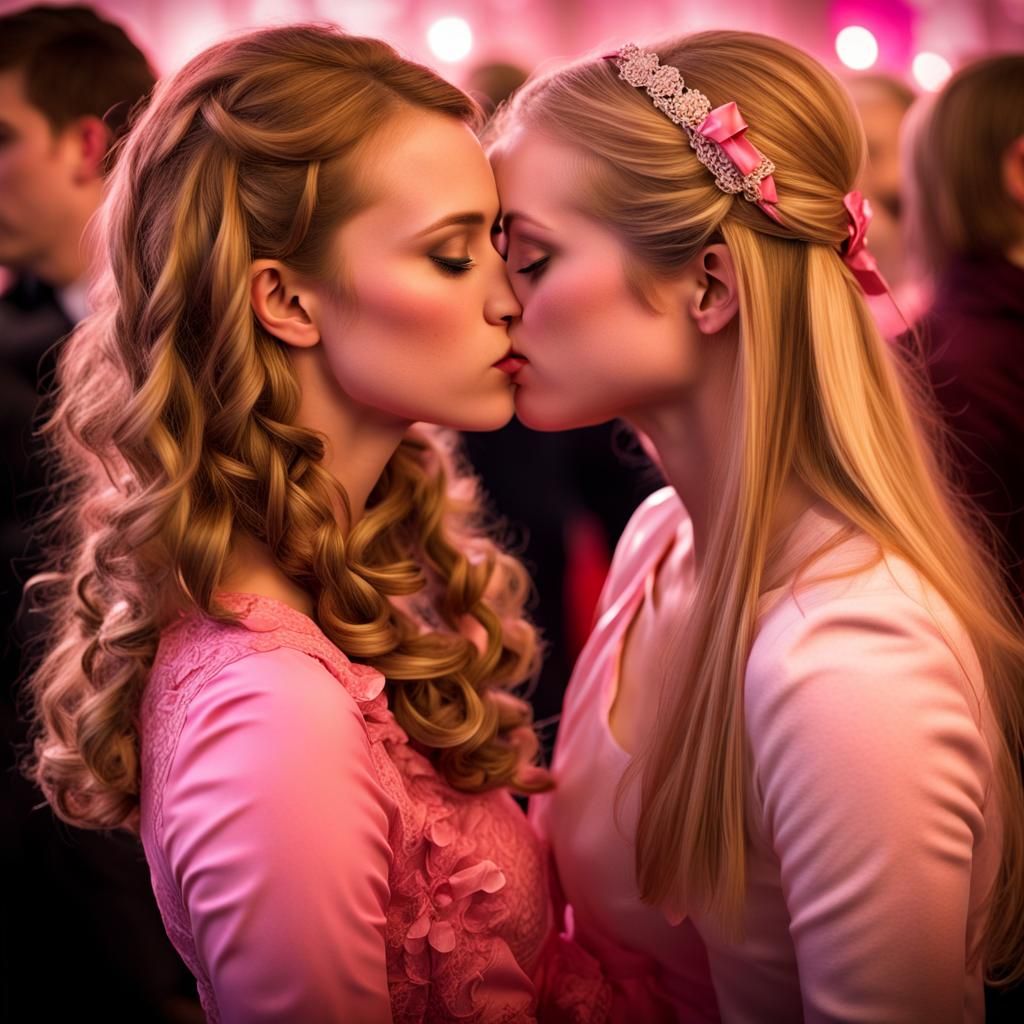 Valentine's Dance Kiss: A Hyperrealistic Image