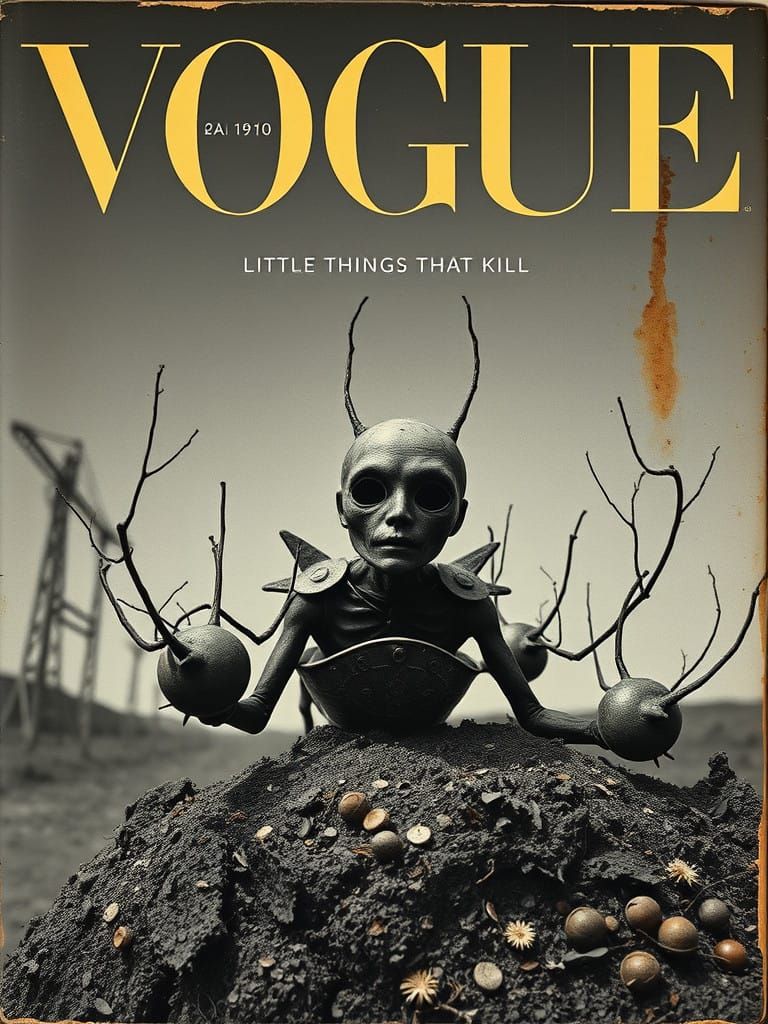 Surreal Black and White Portrait of Macabre Beauty