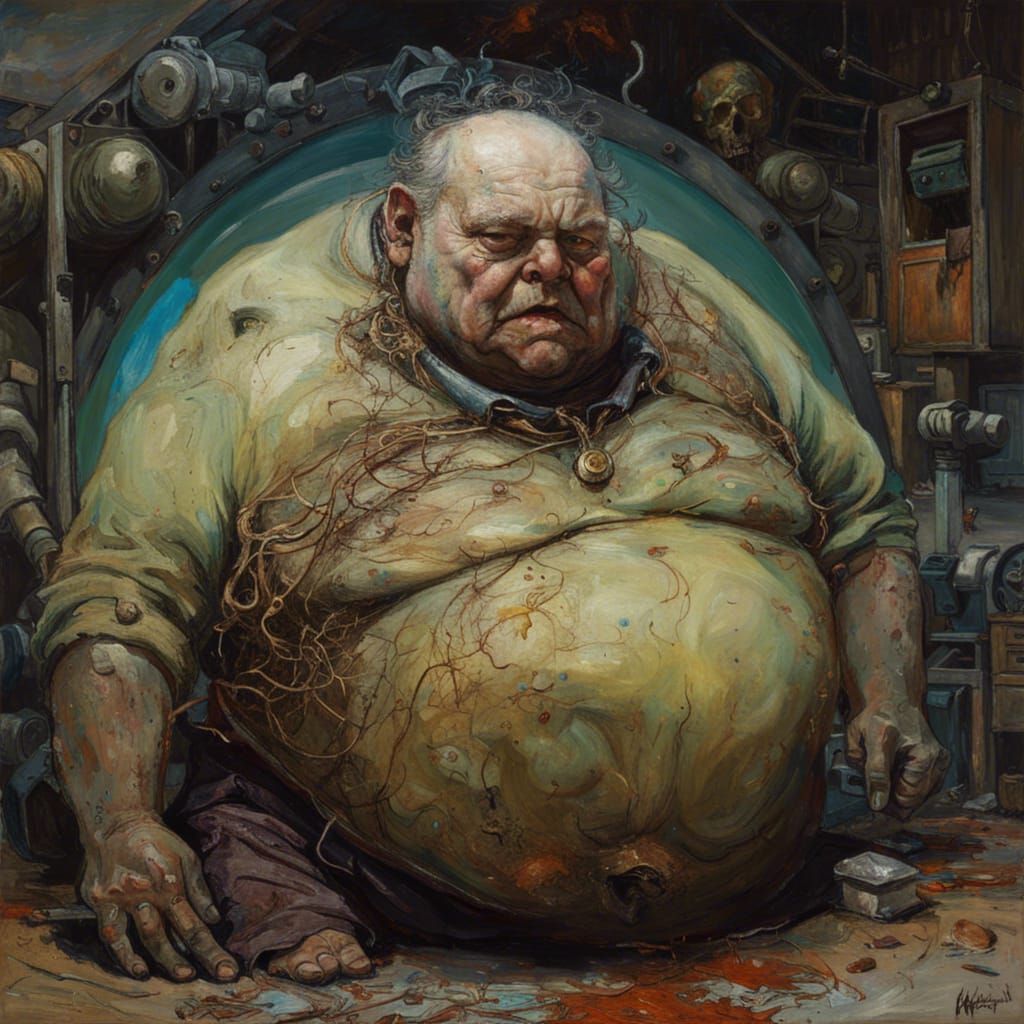 Disgusting Creature: Oil Painting with Horror Elements