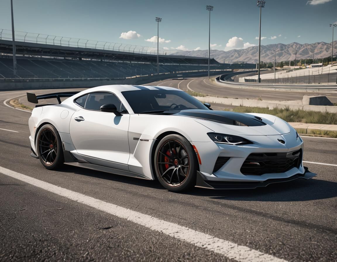 Fictional Sports Car in Anime Style on Highway