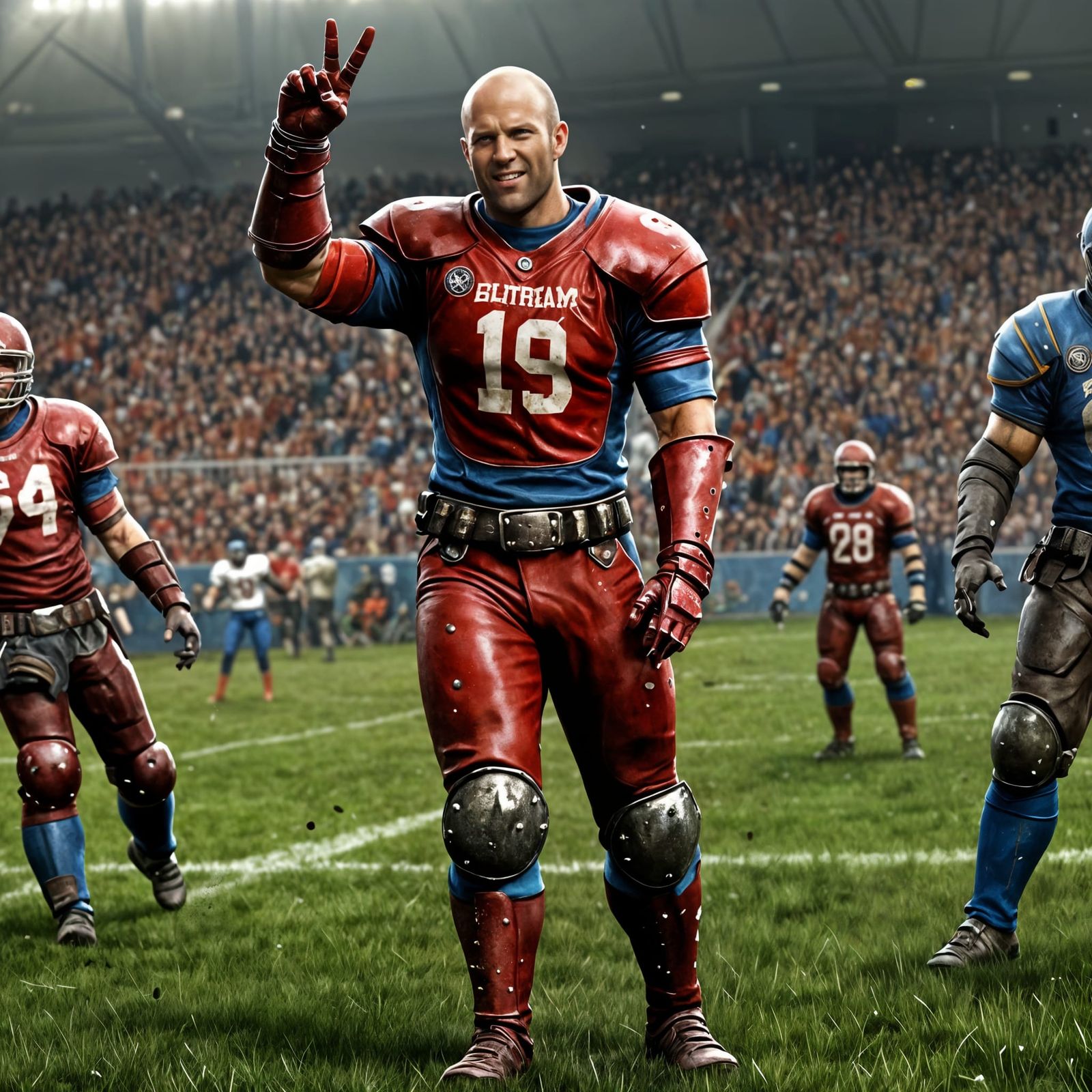 Jason Statham as a Blood-Bowl player